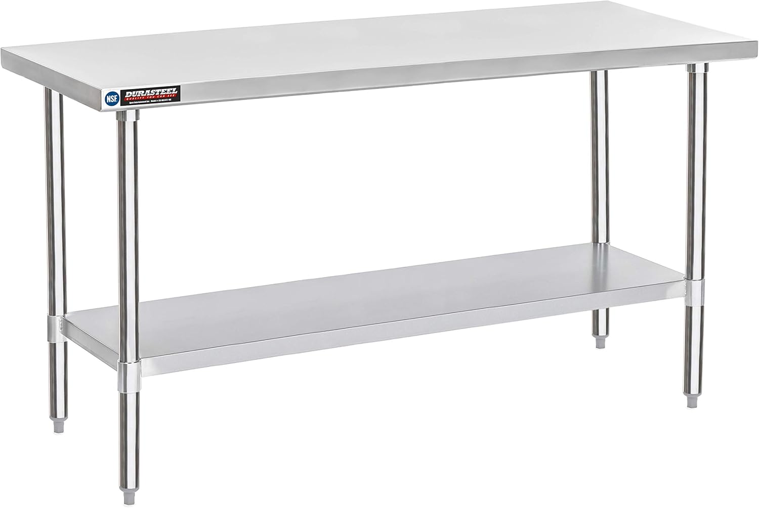 DuraSteel 24x72 Stainless Steel Work Table - NSF Commercial Prep Metal Table - Outdoor Pizza Oven Stand w/Under Shelf - Kitchen Island Laundry Utility Garage Microwave Stand Rolling Storage Cart Vevor