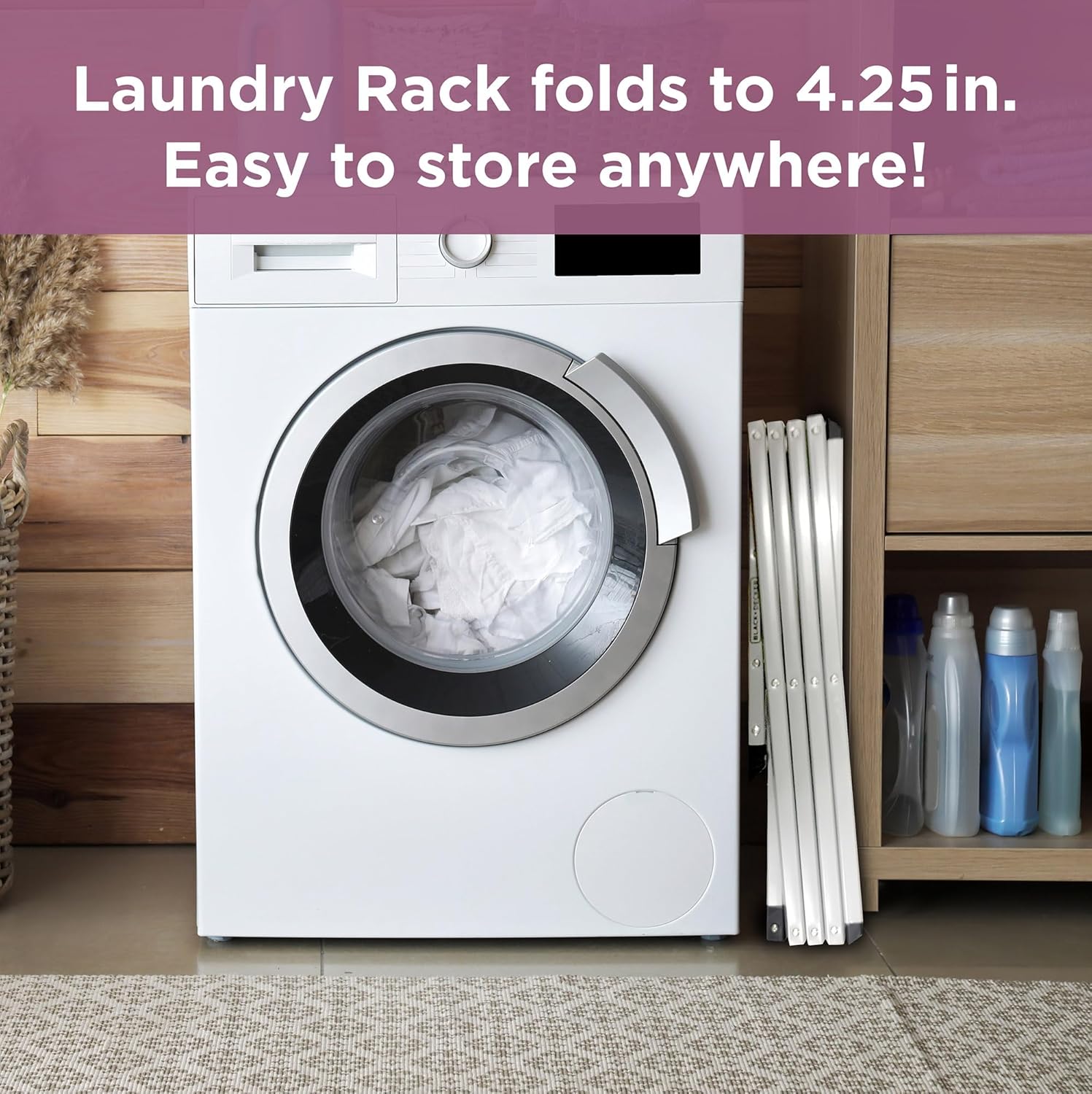 BLACK+DECKER 4-Tier Expandable Collapsible Clothes Drying Rack, Telescopic Height, Foldable Space-Saving Laundry Air Dryer for Towels, Shirts & Delicates – Durable Steel, No Tools Needed