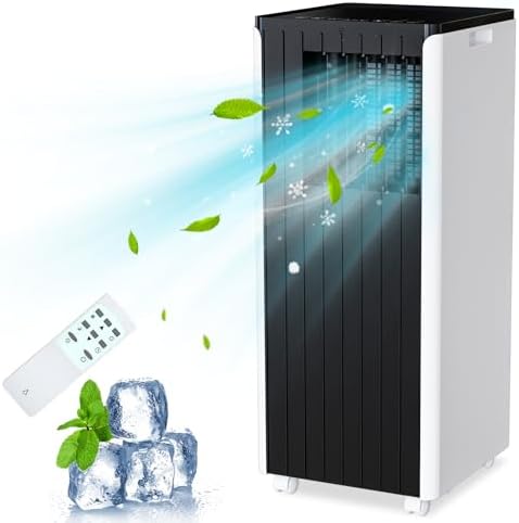 3-In-1 Portable Air Conditioner - 8,000 BTU for Rooms Up to 350 Sq.Ft, Cooling & Fan Modesfor Room, Dorm, Office Quiet AC Unit, 24-Hour Timer, Sleep Mode, Remote Control