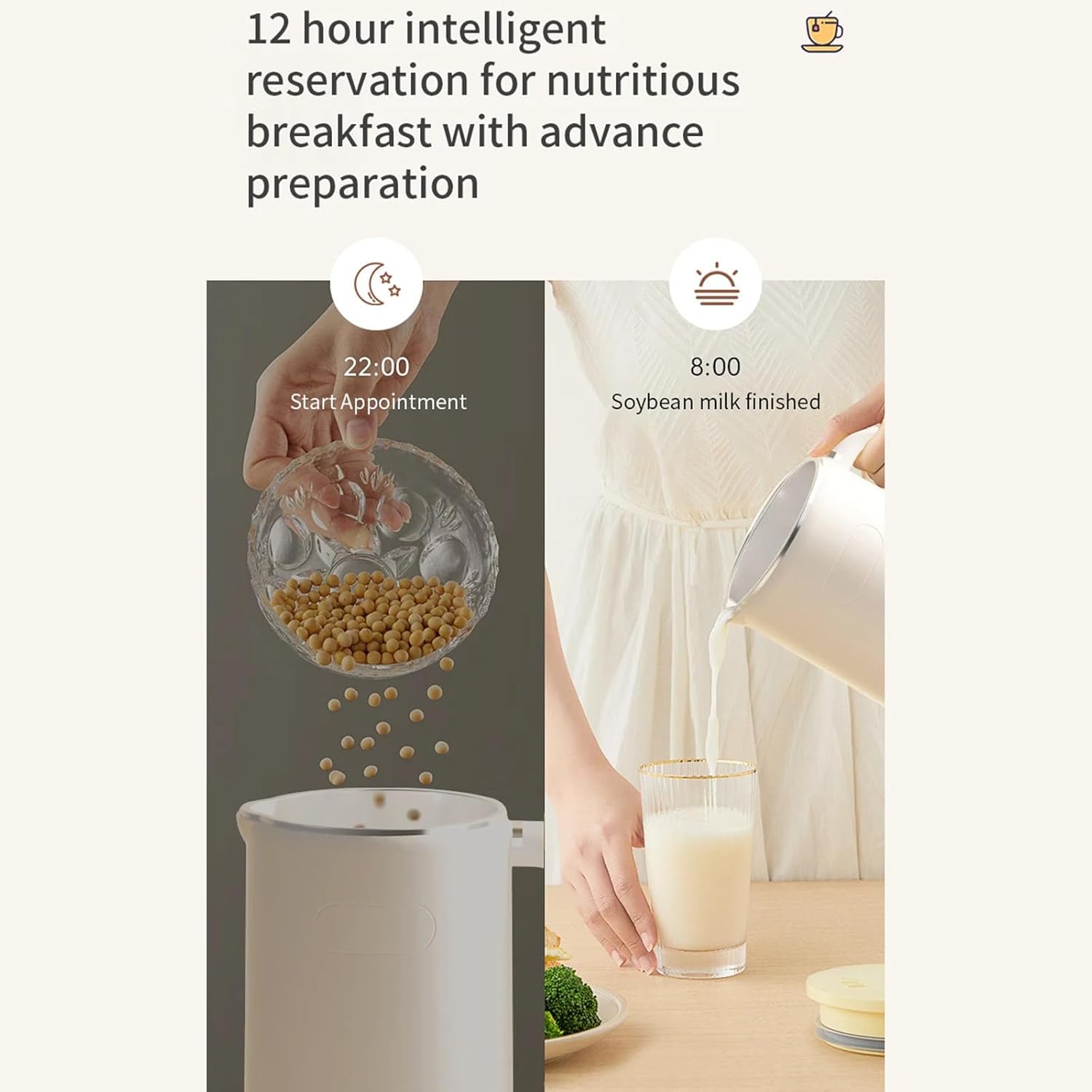 1L Soya Milk Machine Electric Wall Breaking Machine Soybean Milk Maker Fresh Juice Blender Nut Milk Maker Food Blender 110V/220V,B