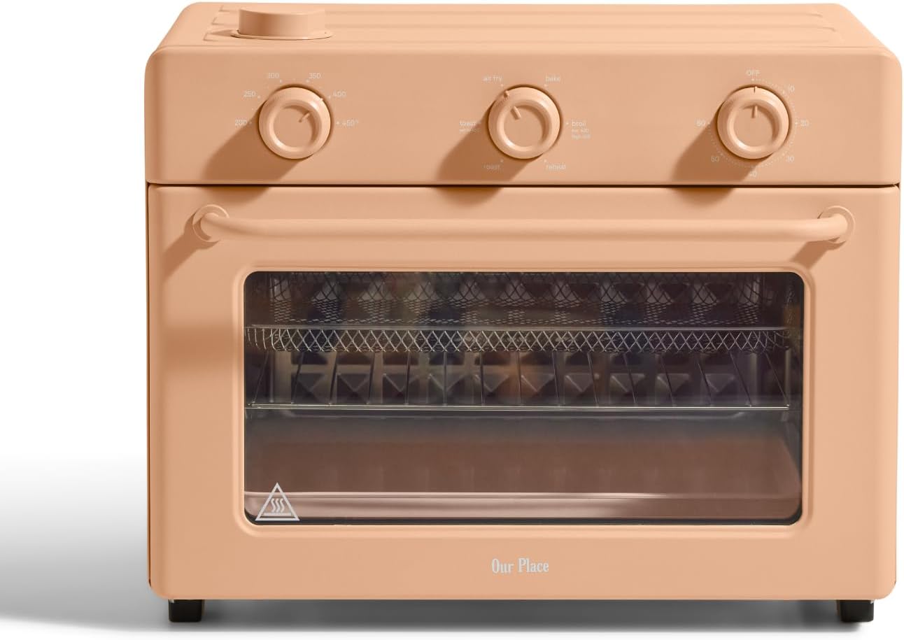 Our Place Large Wonder Oven | 6-in-1 Stainless Steel Air Fryer Toaster Oven Combo with Basket, Rack, Pan & Tray | 3-Rack, 32 QT, Large Capacity - Toast, Roast, Bake, Reheat, Broil & Steam | Spice