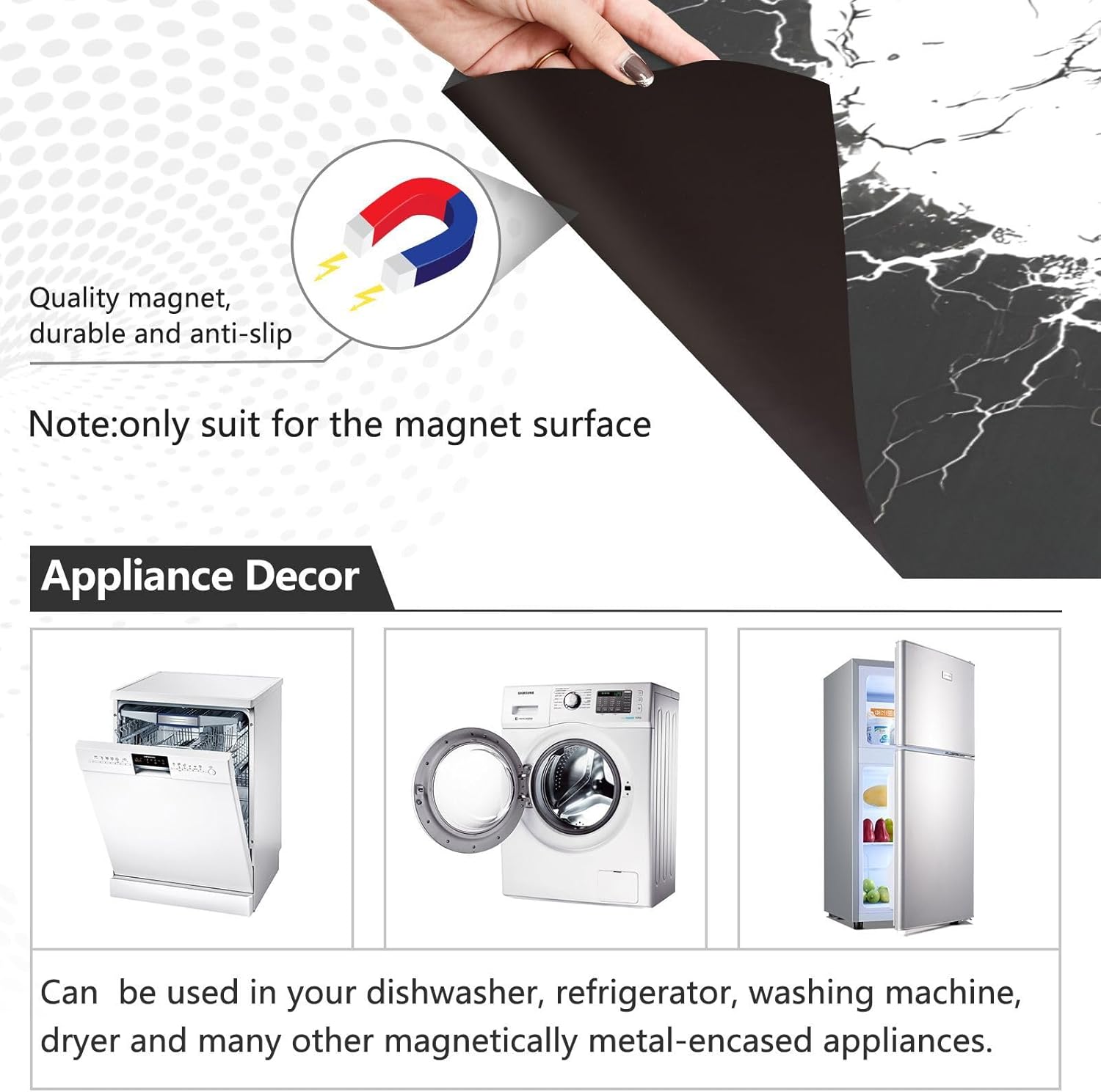 Dishwasher Magnet Cover Large Magnetic Stickers Lightning White Skull Front Dishwasher Cover Reusable Decal for Home Kitchen Anti-Scratch Refrigerator Decorative Lid Washing Machine Laundry 23