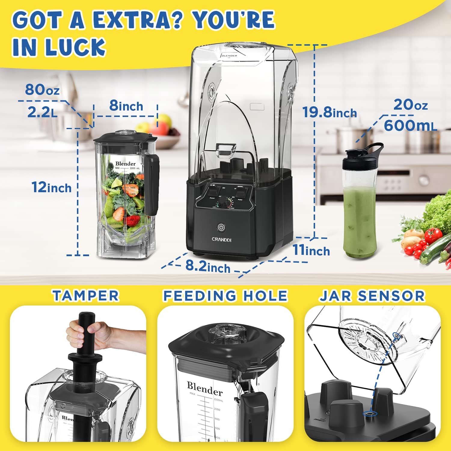 Commercial Quiet Blender K90 Grey with Black