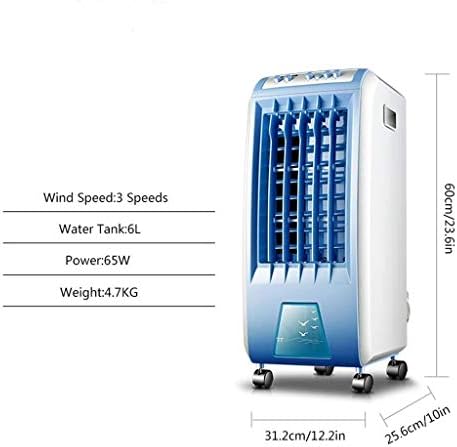 Air Cooler for Home Office Evaporative Coolers Portable Air Conditioner Fan, Silent Electric Fan Air-coo Mobile Water-coo Humidifier Small Air Conditioner for Home Or Office
