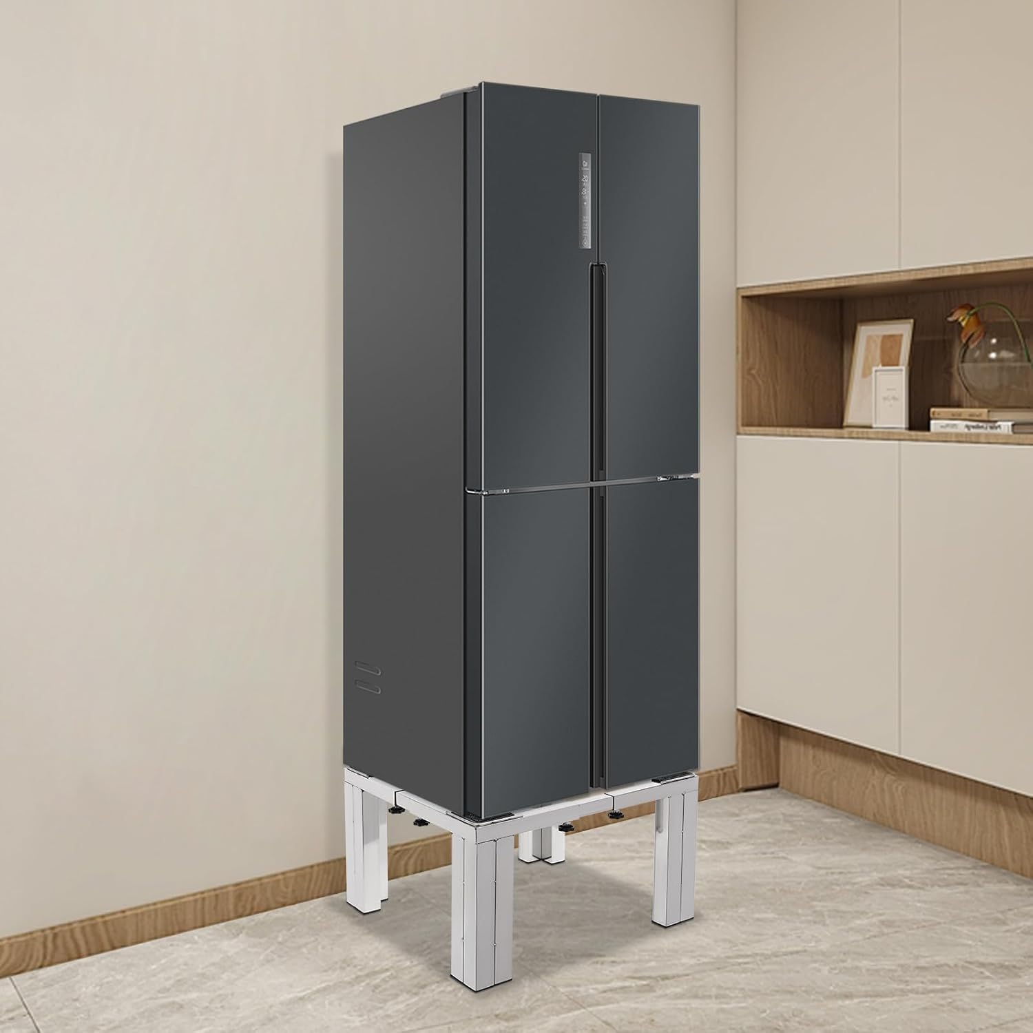 Laundry Pedestal,Heavy-Duty Stainless Steel Washing Machine Stand,12inch Height Universal Washer and Dryer Pedestal Adjustable Refrigerator Stand for Furniture Washing Dryer (Silver)