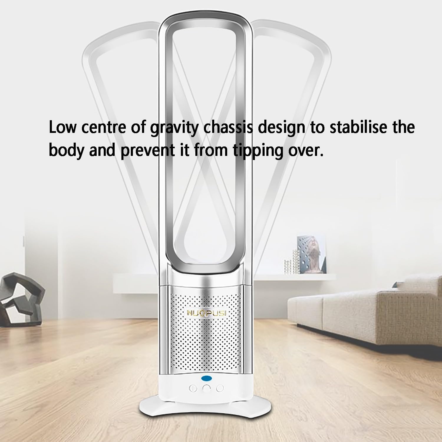 Tower Fan for Bedroom, Bladeless Fan, Oscillating Fan with Remote, Easy to Clean, Bladeless Tower Fan for Bedroom, Kitchen, Office (Air Circulation Fan, air Conditioning Fan)(Gold)