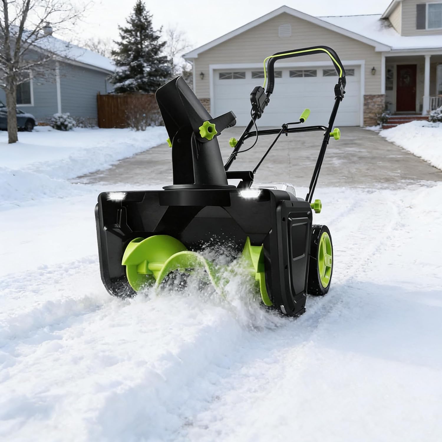 Electric Snow Thrower, 3500 W Electric Snow Blower, Snow Blowers Cordless, 3500 W Brushless Motor, 20