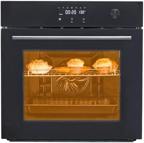 24 Inch Single Wall Oven, Built-in Electric Oven with Convection System & 8 Functions, 2.5 Cu.Ft Capacity, 3000w 240v, Mechanical Knobs Control with Timer