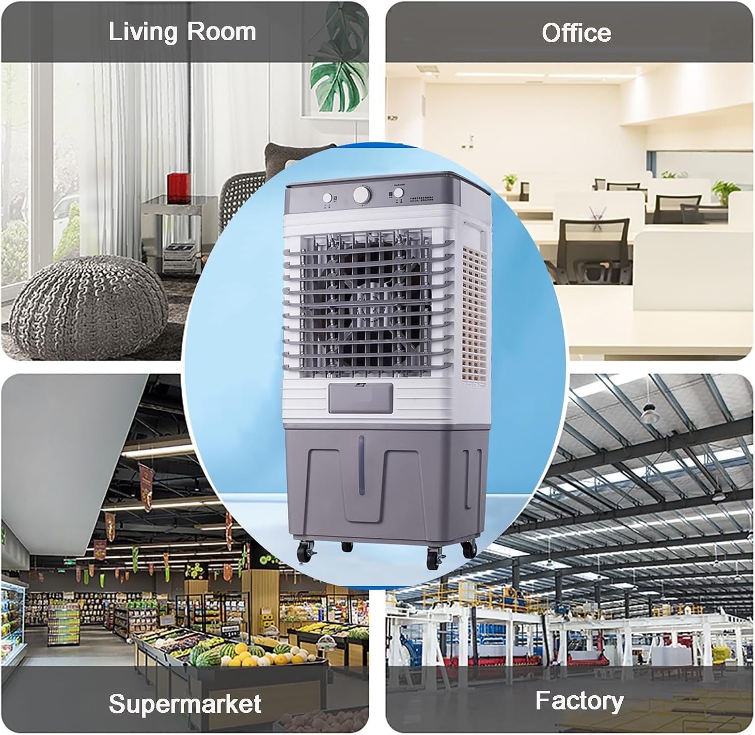 Portable Air Conditioners, 3800 CFM Swamp Cooler with 13 Gal Water Tank, 3-Speed Fan, Evaporative Air Cooler with 4 Ice Packs for Outdoor, Office, Home