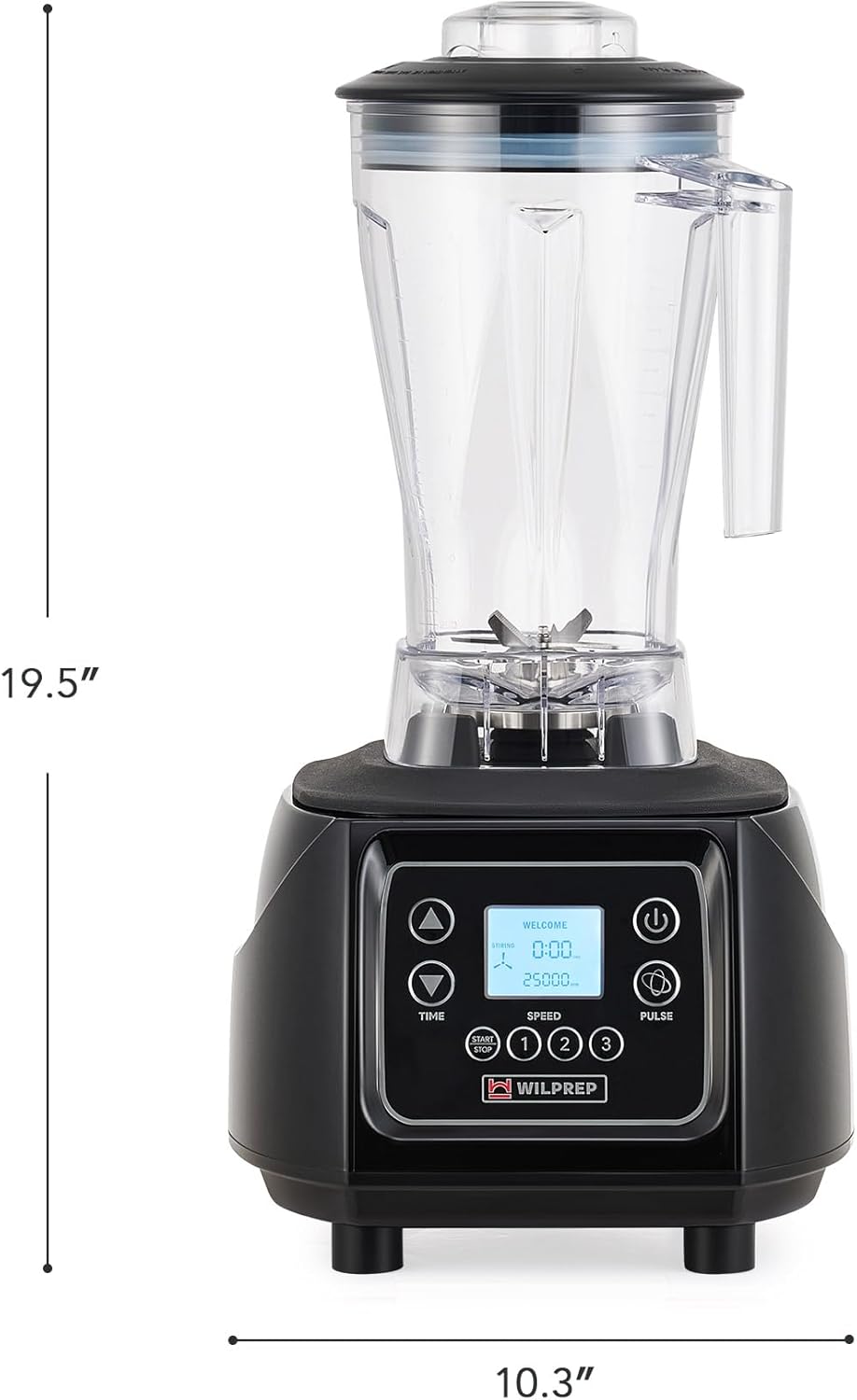 WILPREP Commercial Blender with 2 HP Motor, Touchpad, Timer, Adjustable Speed, and 64 fl oz BPA Free Tritan Jar, for Smoothies, Shakes & Frozen Drinks, Black, ETL+NSF Certificated