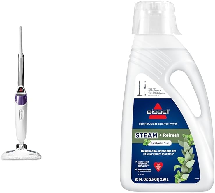 Bissell PowerFresh Pet Steam Mop, 19404, Purple + Eucalyptus Mint Steam Water, 80 oz, 1392F
