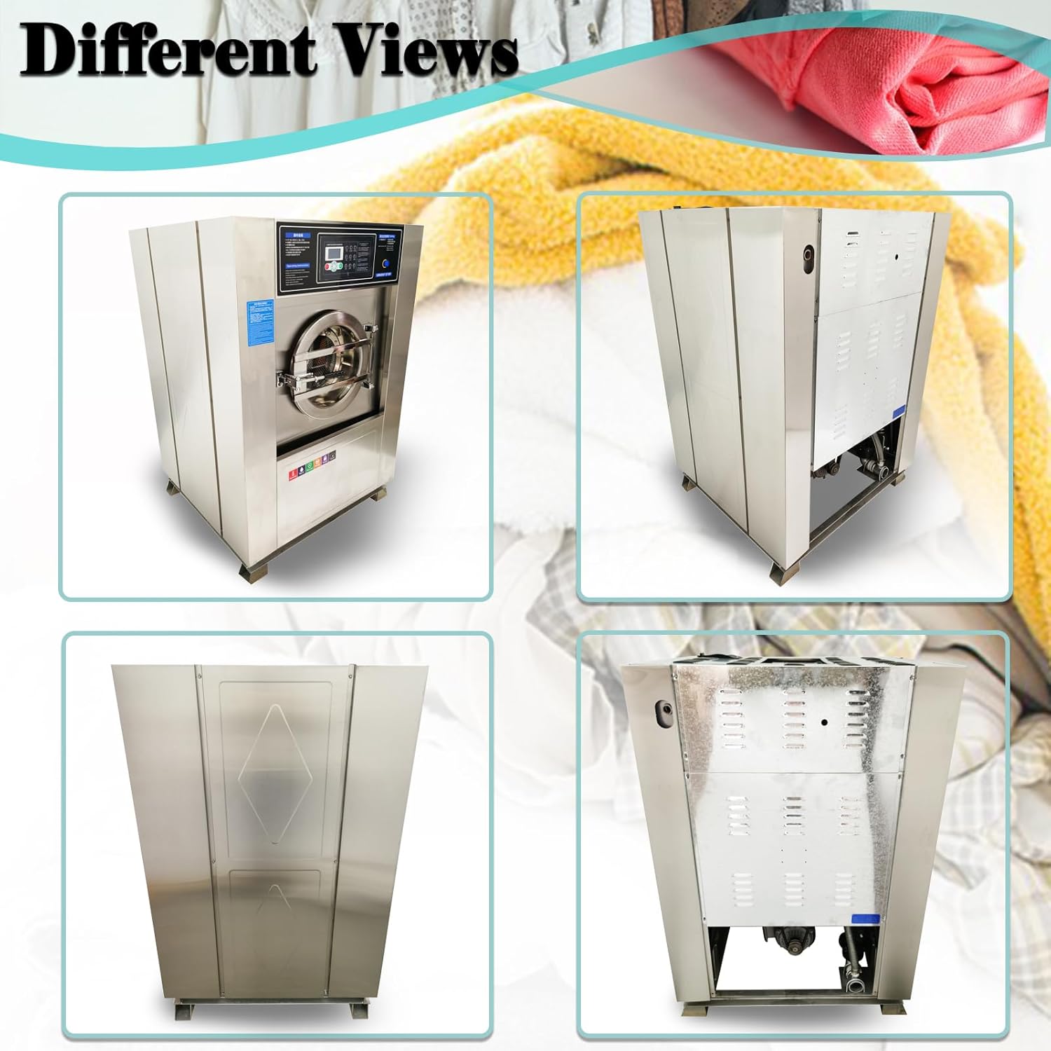 Combination Washer Dryer Automatic Washing Spinning Drying Combo Machine All-in-one Laundry Washer Dryer Extractor Machine 44LBS Capacity Washer Extractor Dehydrator 2.2KW 220V 3PH 60HZ