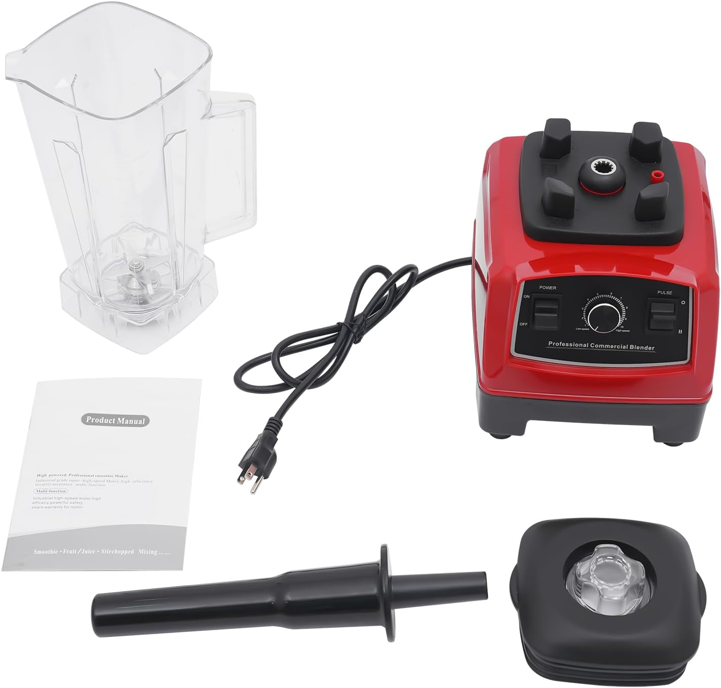 Commercial Blender, 2200W Household Kitchen Countertop Blender Mixer, 2L Juicer Machine, Multi-Function Kitchen Mixer for Home Restaurant, Speed Control