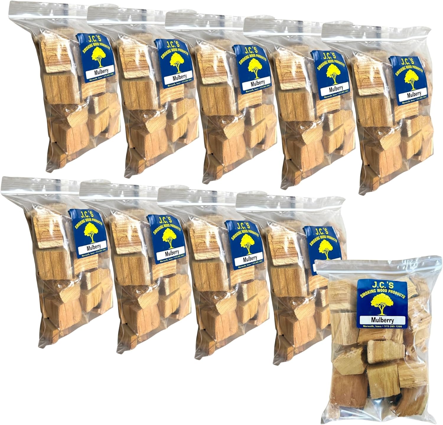 J.C.'s Smoking Wood Chunks - Gallon Sized Bag - Mulberry 10PK