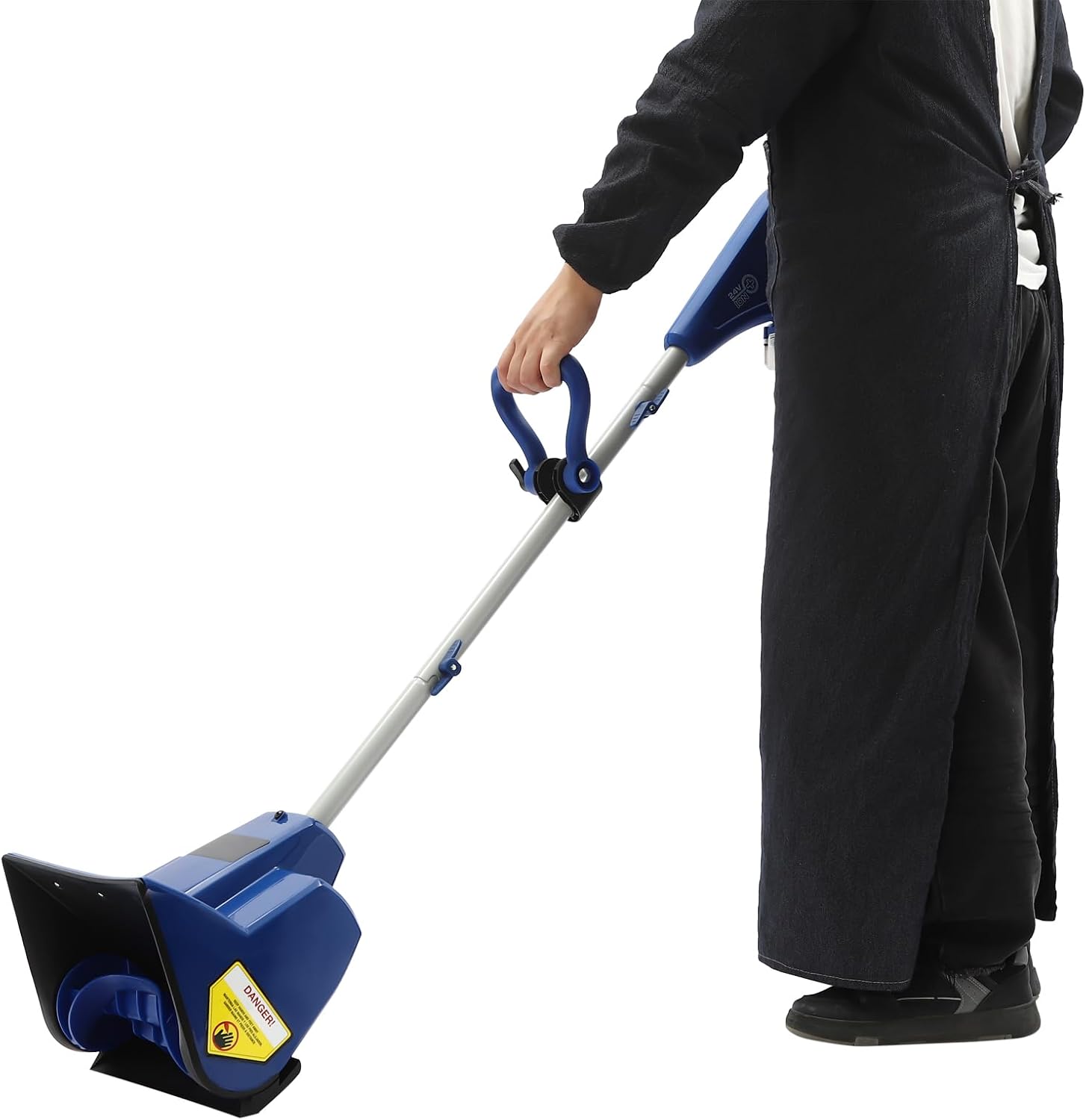 Electric Snow Shovel, DC24V 2500Rpm Cordless Rechargeable Snow Thrower/Sweeper, Sweeping Width/Depth 11.02In, 7.01In, 19.69Ft Snow Throwing Distance, for Patios, Driveways Clearing (15.43Lbs)