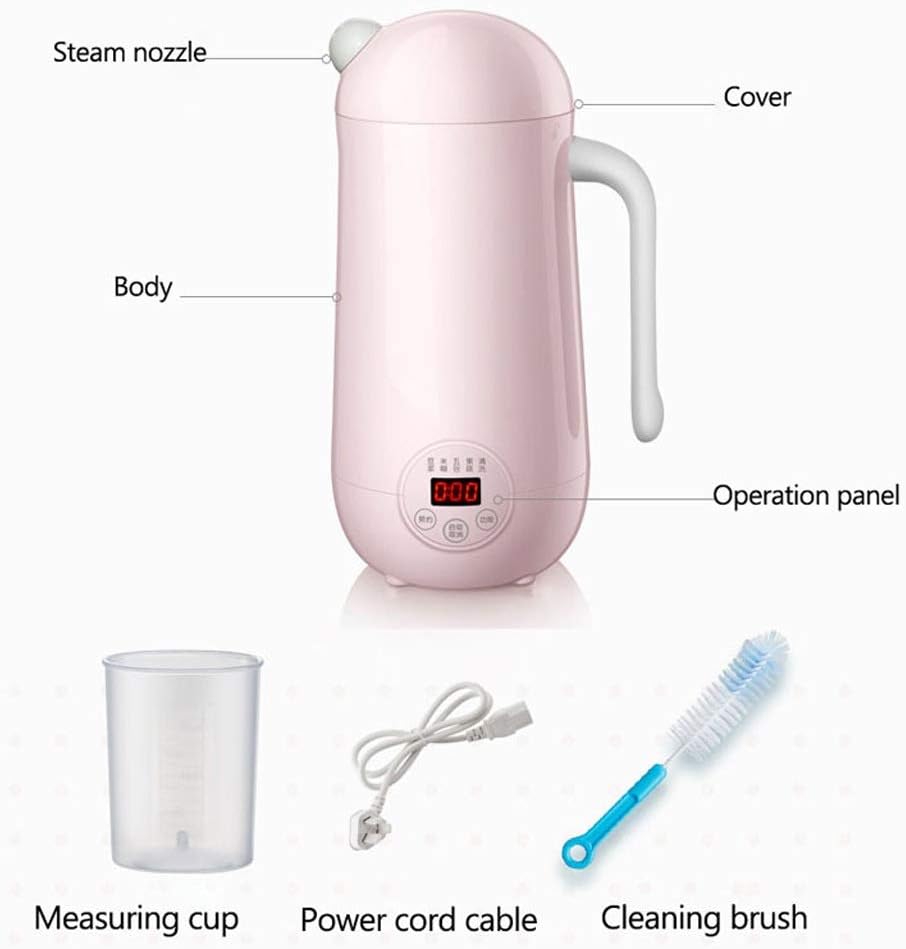 Mini Soymilk Machine Portable Soy Milk Rice Paste Maker Electric Juicer Blender Food Grinding Heating Processor 350ml(Onecolor)