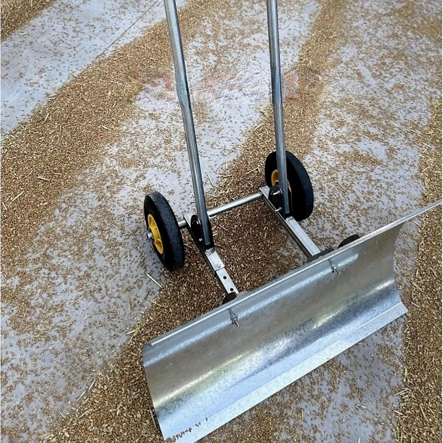 Snow Plow Rolling Push Shovel With Wheels - Efficient Snow Removal Tool - Ergonomic Design, Powder-Coated Steel For Long-Lasting Performance - 75cm Wide Blade For Driveway Garden Pavement(100*100cm)