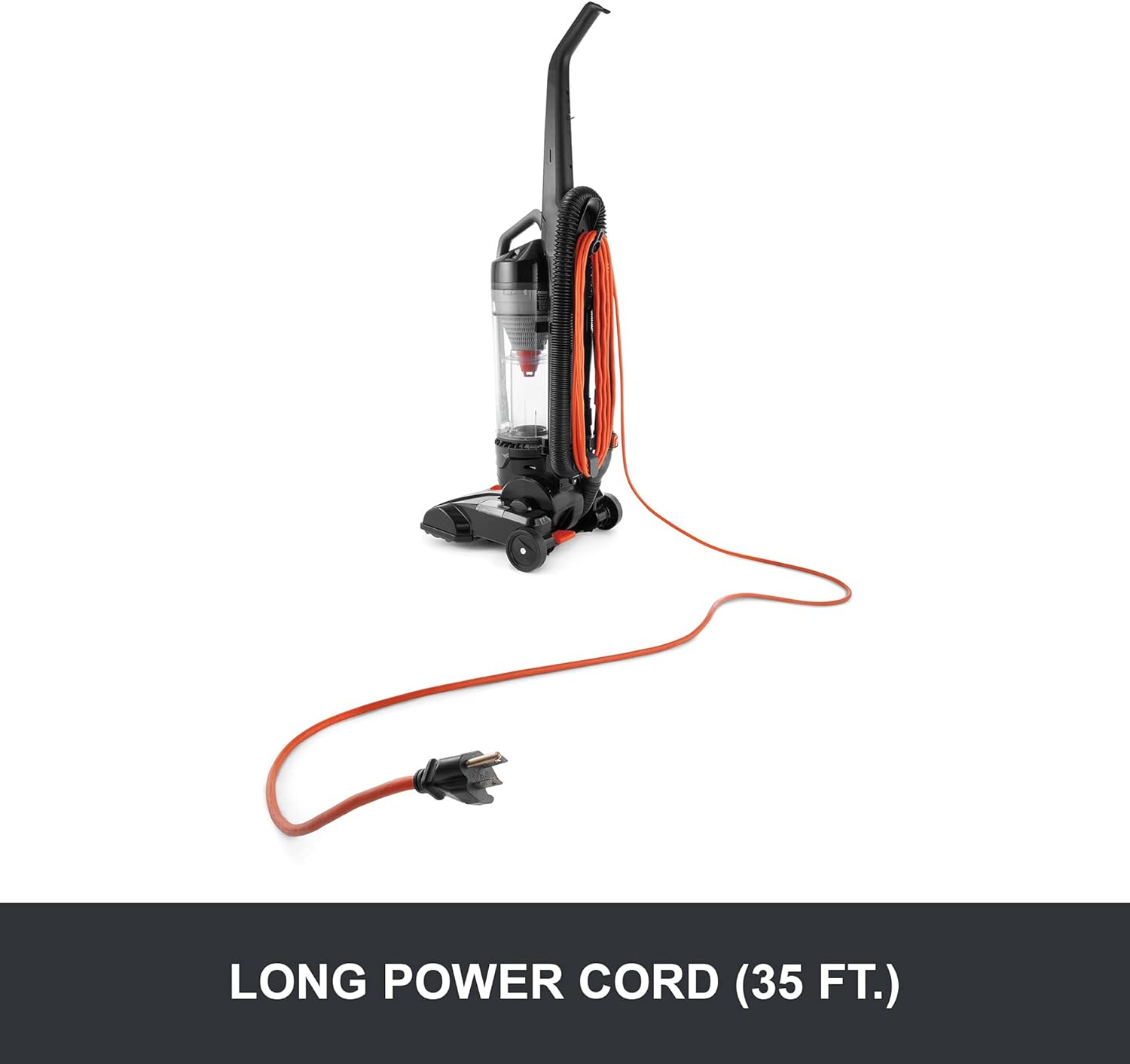 Hoover Commercial TaskVac Bagless Upright Vacuum Cleaner, Furniture Guard Lightweight HEPA Filtered Professional Grade Long-Lasting, 15 Pounds 35-Foot Long Cord, CH53010, Black