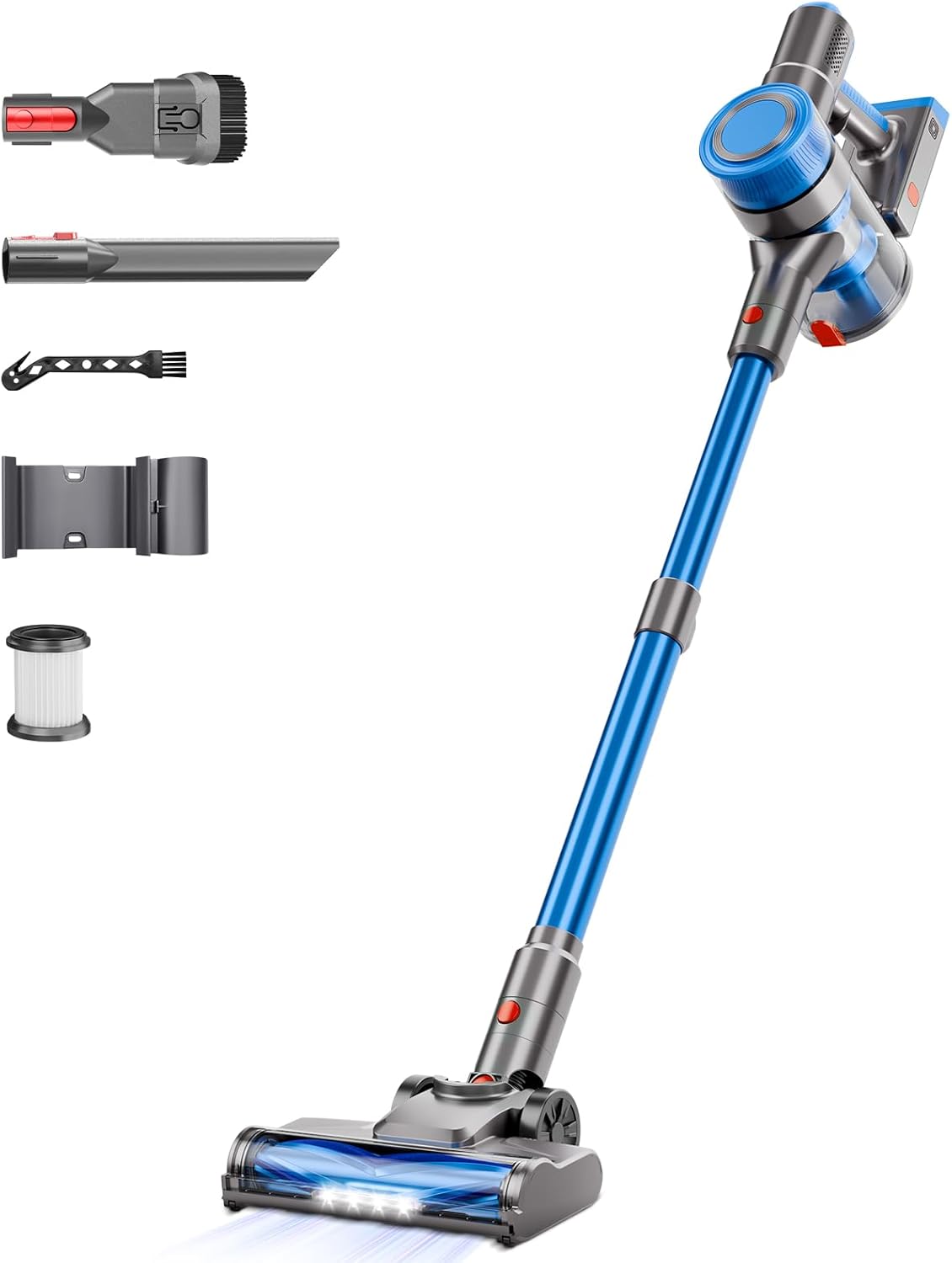 KIKETECH Cordless Vacuum Cleaner, Stick Vacuum Cleaners for Home, 8 in 1Lightweight Stick Vacuum for Pet Hair/Carpet/Floor, Blue