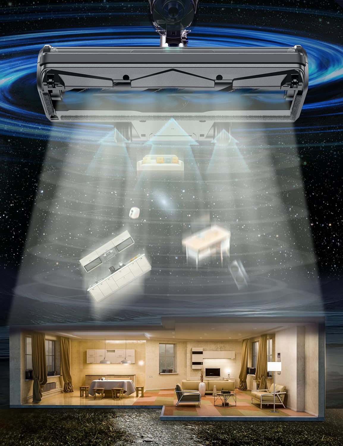 Cordless Vacuum Cleaner - 250W/30Kpa Powerful Stick Vacuum with Charging Dock, MAX 40Mins Runtime, 3 Modes, Smart LED Display, Lightweight Vacuum Cleaner for Home Pet Car- Blue