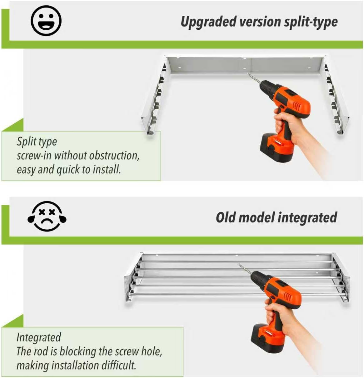 Wall Mounted Clothes Drying Rack 32 inches,Foldbale Laundry Drying Rack Wall Mount,Drying Rack Clothing Space Saver,Retractable,Collapsible,Folding Laundry Rack,White