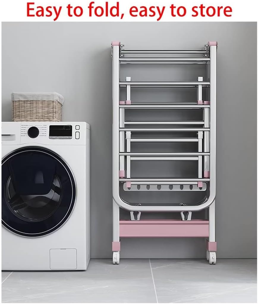 Clothes Drying Rack Folding Indoor,Foldable 3-Level Laundry Drying Rack,Free-Standing Drying Rack,with Height-Adjustable Wings,Sock Clips,for Clothes,Sheets,Shoes(150cm)