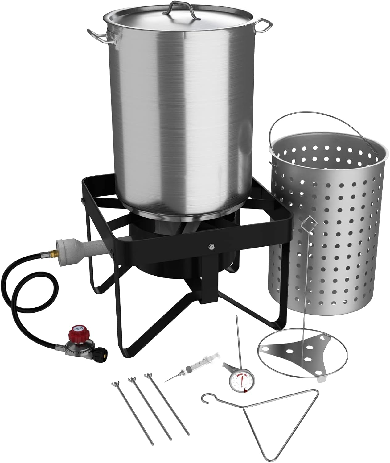 30 Qt. All Stainless Steel Turkey Fryer Kit/Steamer Kit - 55,000 BTU