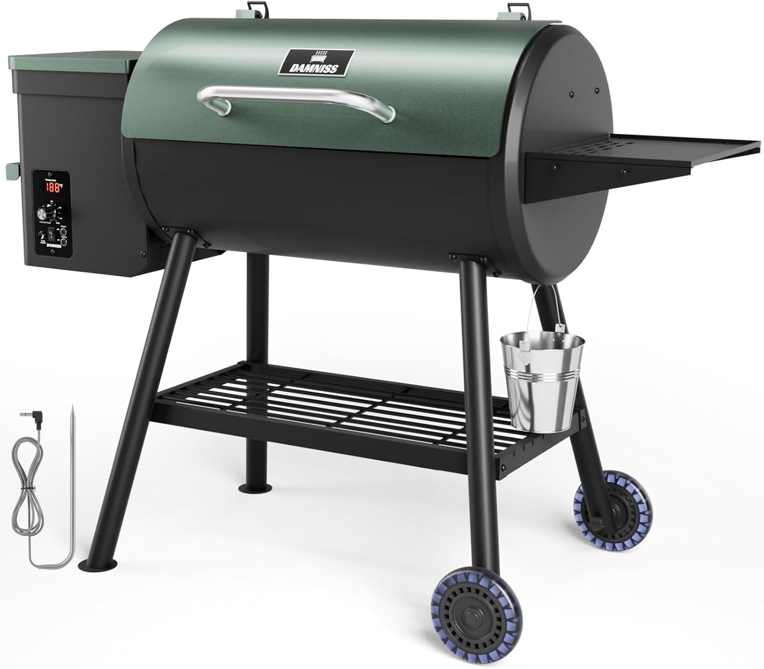 Pellet Smoker Grill Combo, 565 SQ.IN Cooking Area with PID Temperature Control (180-450°F) Electric BBQ Meat Grills & Smokers, Patio Backyard for Roast Outdoor