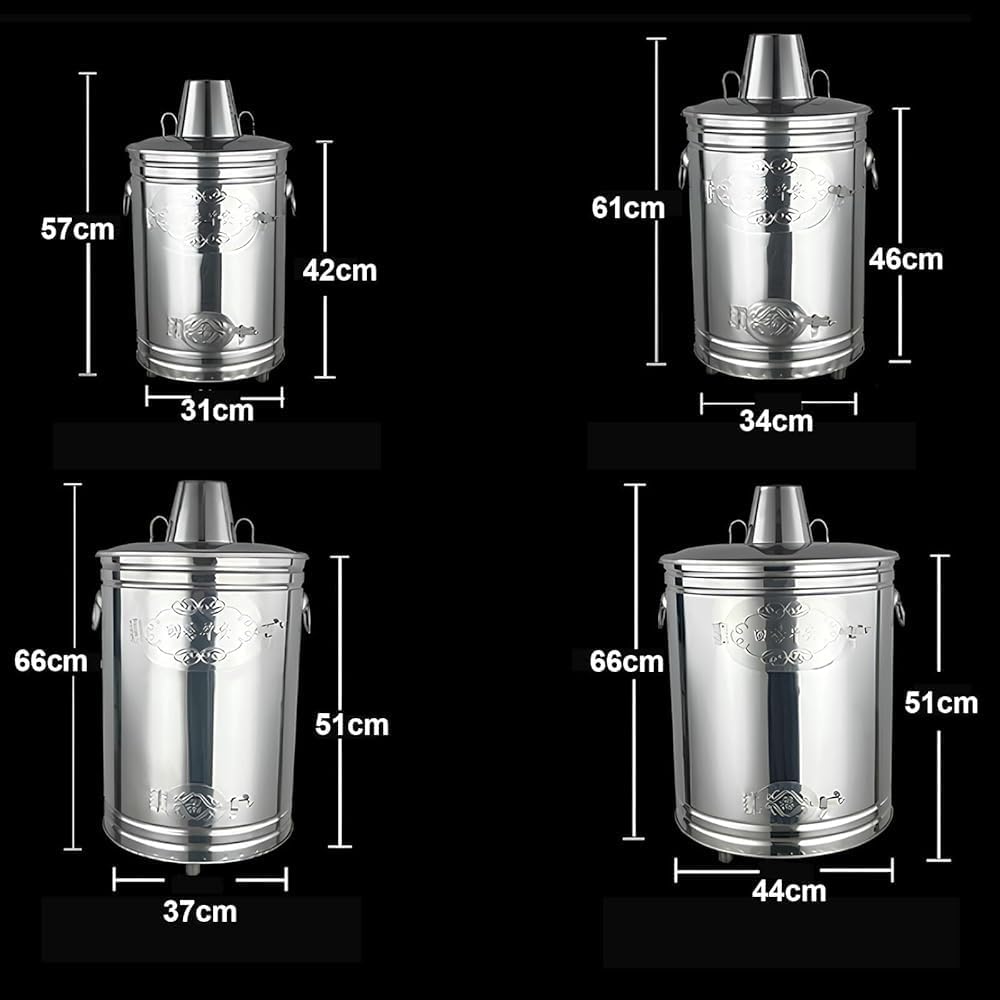 Outdoor Incinerator Cage with Chimney - Heavy-Duty Burn Barrel for Burning Yard Waste, Leaves, Garbage & Paper(Size:44 * 66cm)