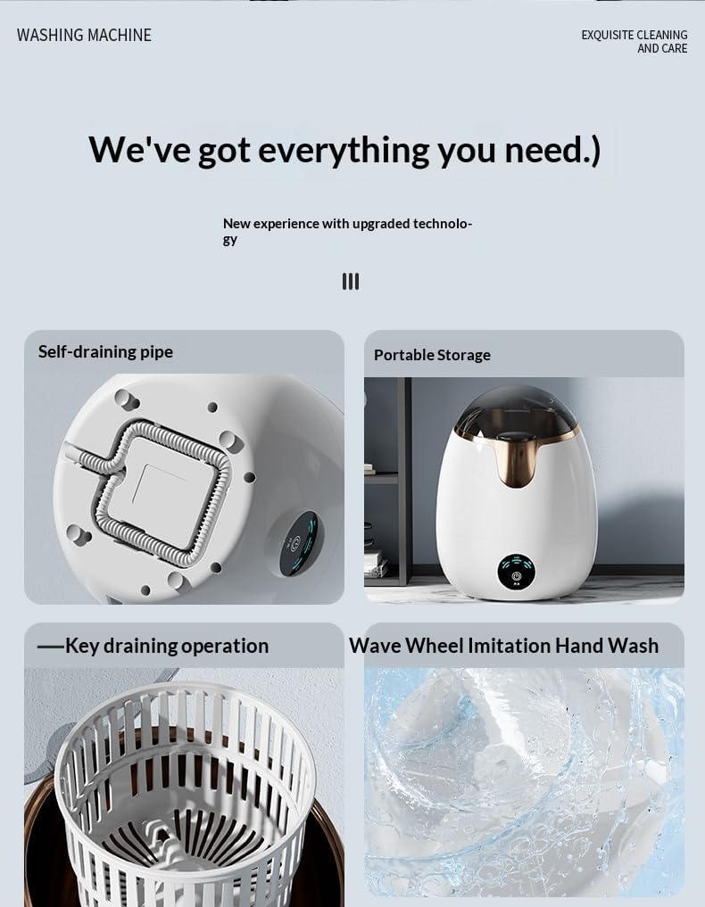 Mini Underwear Washing Machine Semi-Automatic Washing,Spin-Drying Dual-Purpose Underpants Washer (gray)