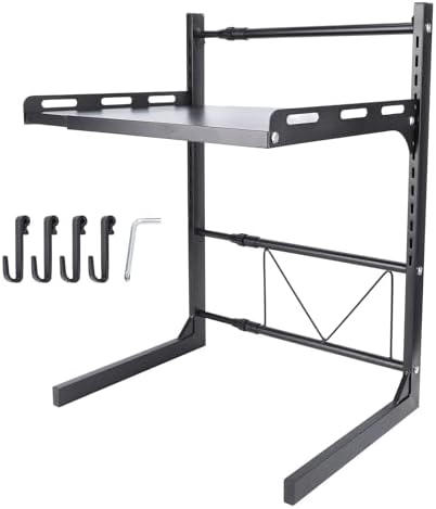 AYNEFY Kitchen Utensils Shelf, Expandable Microwave Oven Rack Jars Storage Rack Countertop Space Riser Organizer Toaster Stand for Tableware