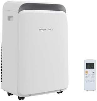 Amazon Basics 3-In-1 Portable Air Conditioner, 10000 BTU (ASHRAE), Cools Up to 450 Sqf, Portable AC with Cool/Dry (Dehumidifier)/Fan-Only Functions, Auto Mode, Sleep Mode, Timer, White