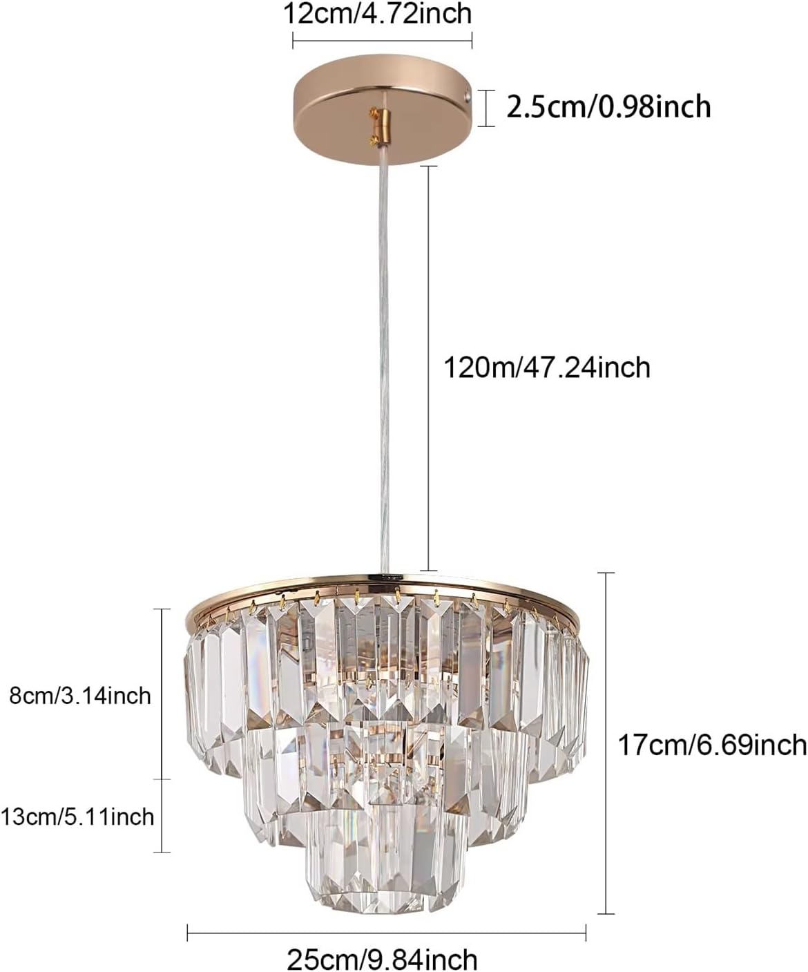 Modern Pendant Light K9 Crystal Led Chandelier Kitchen Island Decor Hanging Fixture Living Dining Room,Household