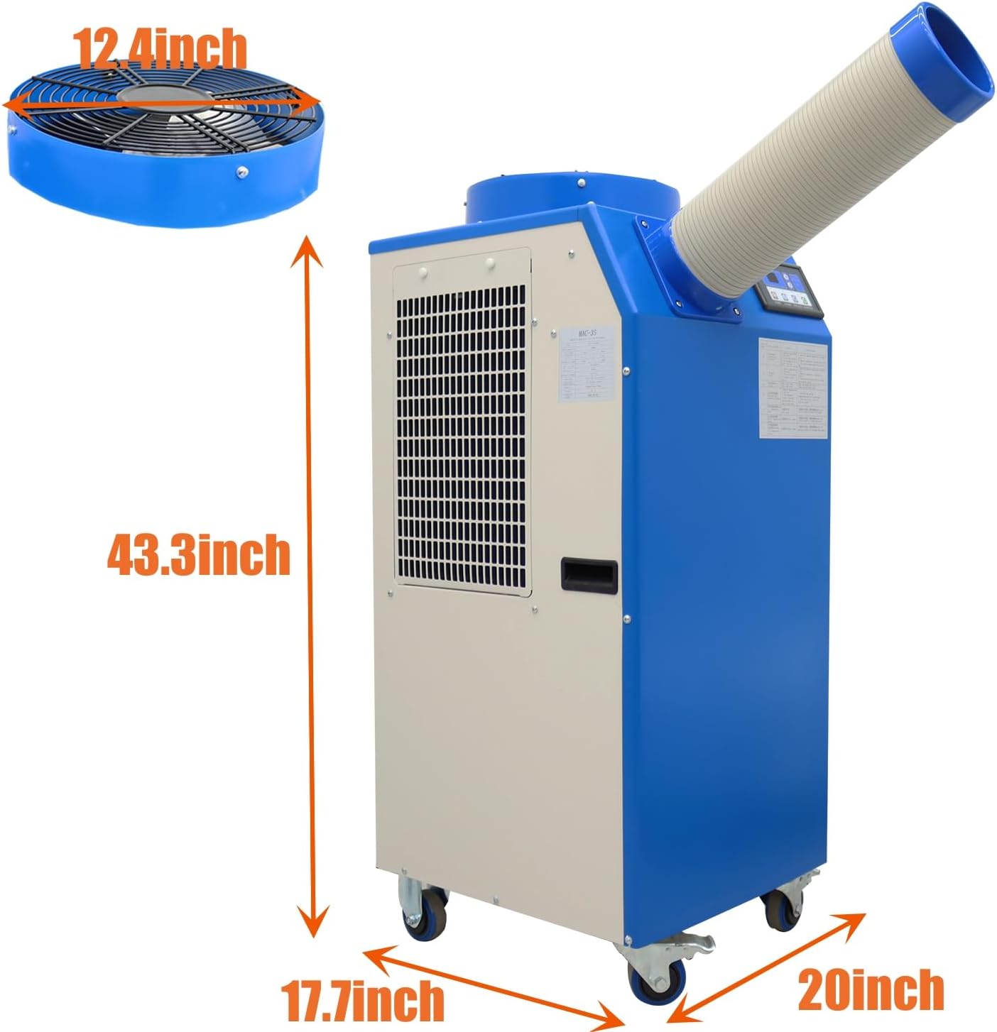 Commercial Spot Cooler Mobile Cooling Air Conditioner Outdoor Air Conditioner 11900BTU/H Industrial Single Column Air-Cooled 220V 480m³/h