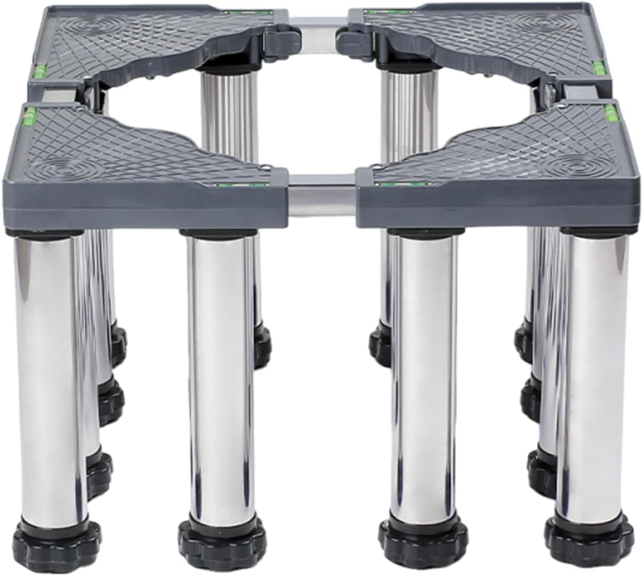 Mini Fridge Stand Adjustable 17.7-27.6in (W/L) Dryer Pedestal with 12 Strong Feet Heavy Duty Washing Machine Stand Base Universal Laundry Platform for Home Appliance Gray (11.4-12.6in High)