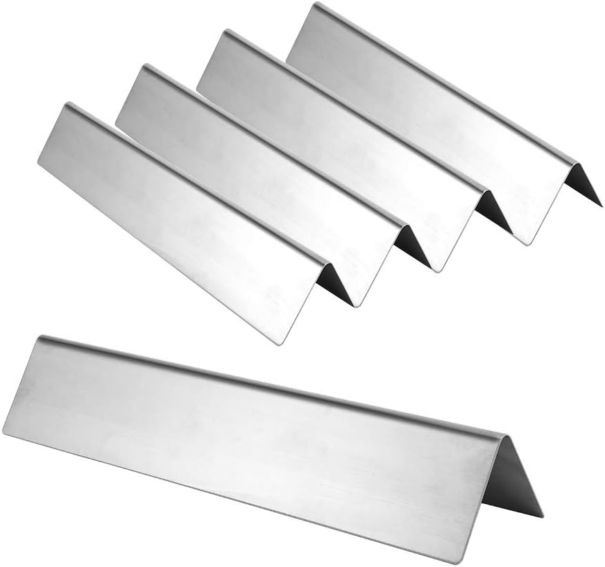 5Pcs Gas Barbecue Grill Heat Plate Replacement for Weber Spirit Silver Series, Stainless Steel BBQ Heat Tents, High Temperature Burner Cover with Even Heat