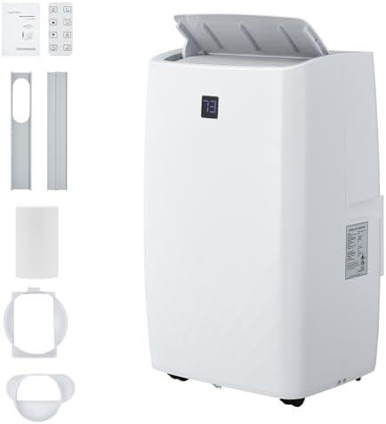 Mobile Air Conditioner Portable 12000 BTU, 3-In-1 Cooling, Dehumidifier Fan for Rooms Up to 450 Sq. Ft. Digital Display, Remote Control, and Smart Sleep Mode