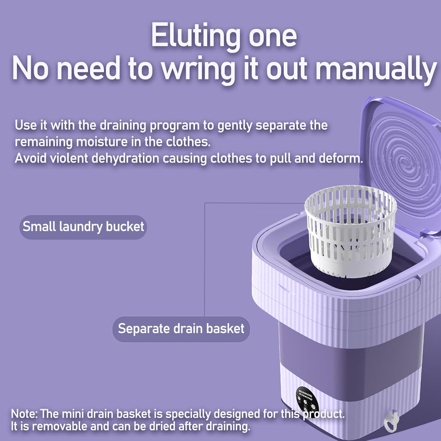 Portable Washer 10L Foldable Portable Washing Machine with Drain Basket 3 Modes for Washing Clothes for Pets, Underwear, Laundry Machine Suitable for Camping,Apartment, School, Dormitory ( Color : A )