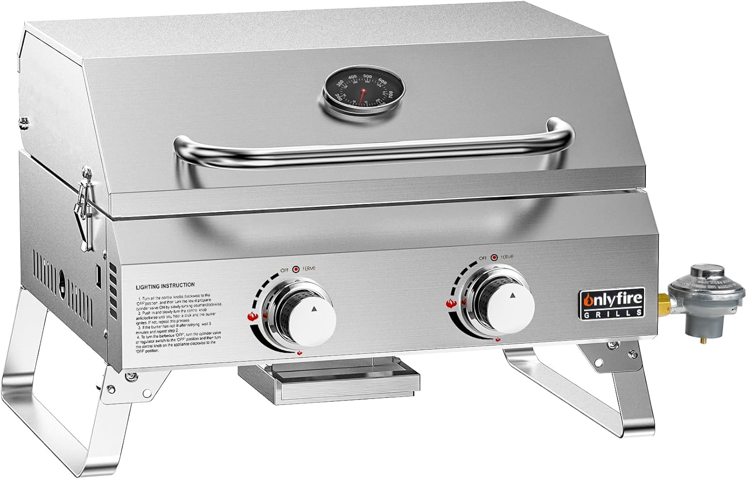 Tabletop Gas Grill 2 Burners, 20