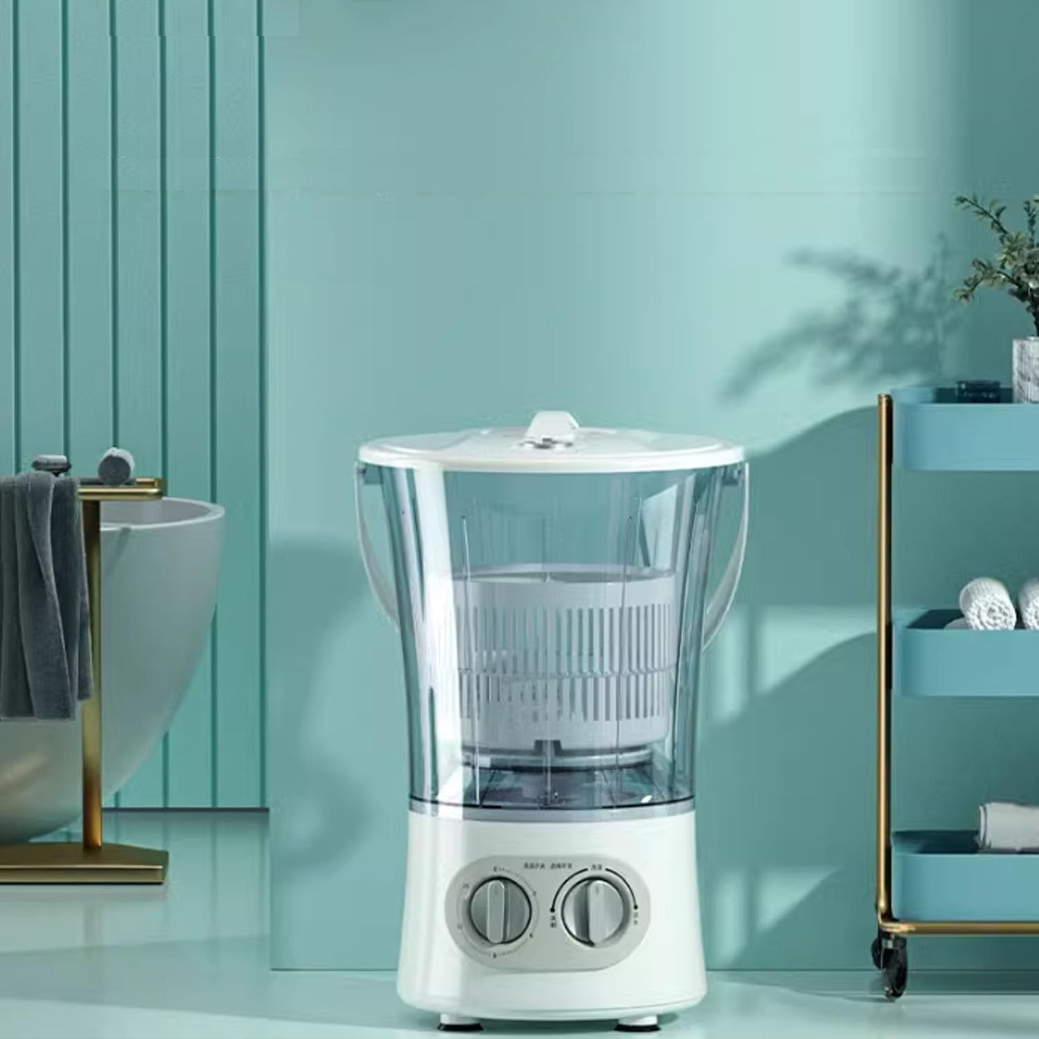 Portable Washing Machine, Mini Washer with 5 Modes for Dorms, Apartments, Semi-Automatic Washer Combo for Cleaning Socks and Undergarments