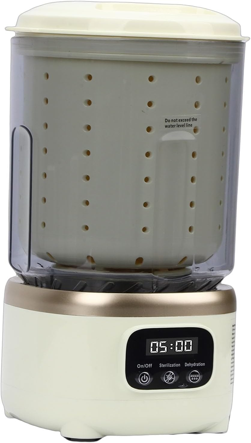 Portable Washing Machine 2L Spin Dry Rechargeable Cordless Mini Underwear Laundry Washer for Travel Apartment Dorm (Beige)