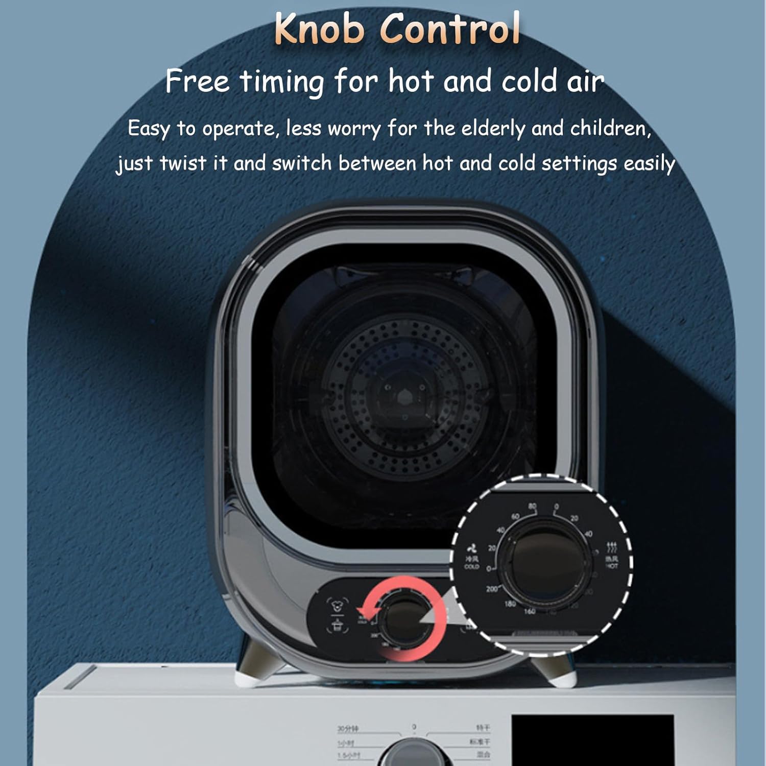 Small Tumble Dryer, Portable Tumble Dryer, Vented Tumble Dryer, 0.8kg Capacity, for Counter Top or Wall Mounted Use, Compact, Mini Spin Dryer,Green (Green)