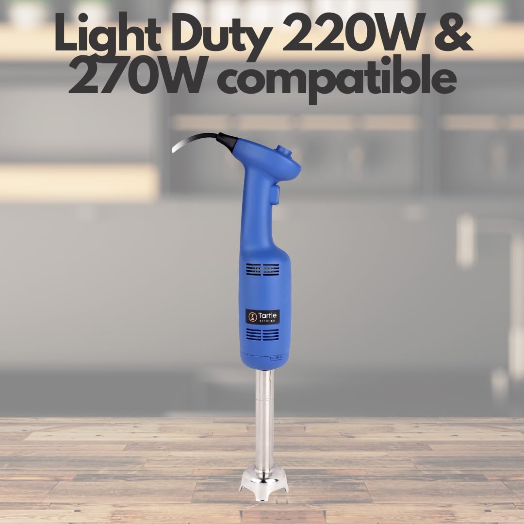 Commercial Electric Immersion Blender Hand held 6 Inch Removable Shaft, 6-Gallon capacity with single high speed (Whisk Attachment Only) - 270W and 350W Compatible.