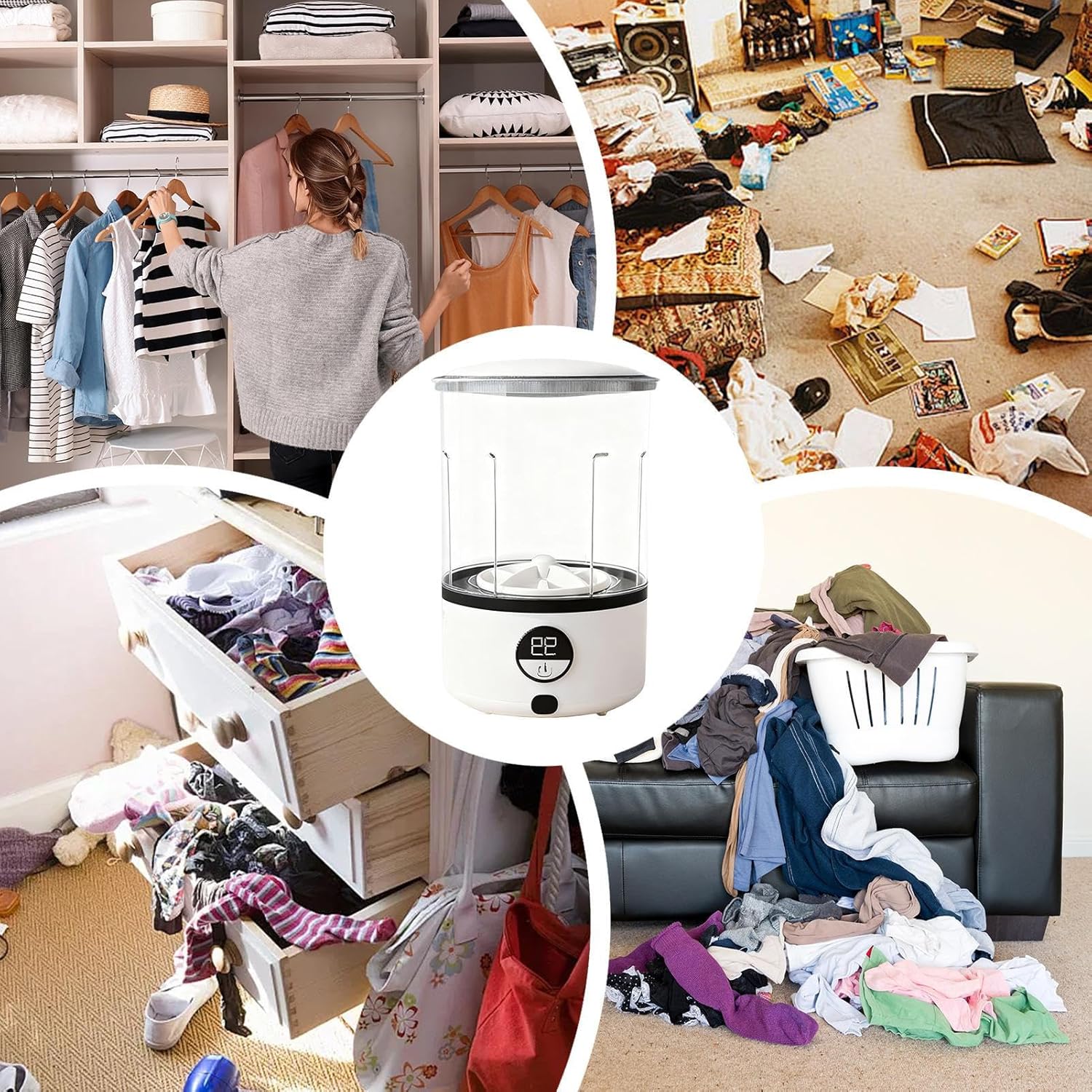 Portable Washer, 2-Mode Cordless Rechargeable Mini Laundry Machine Featuring Compact Lightweight Design, Perfect for Home, Dorm, Travel, Camping, RV, Hotel, Small Clothes, Underwear, Bra, Socks