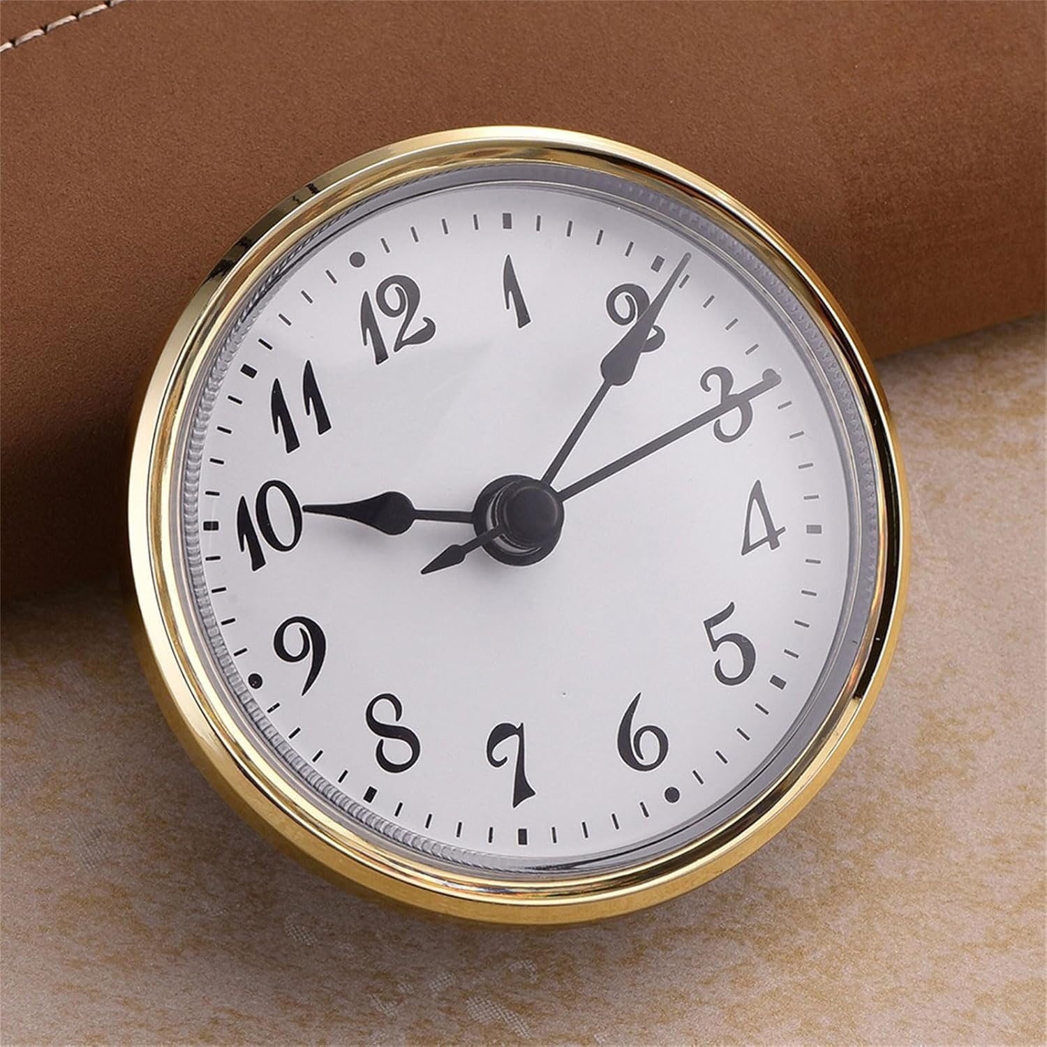 Modern 70mm Quartzs Clock Movement Metal Dials Black Hands Gold Finish Easy Installation Decorative Household Access Easy Installs Clock Movement