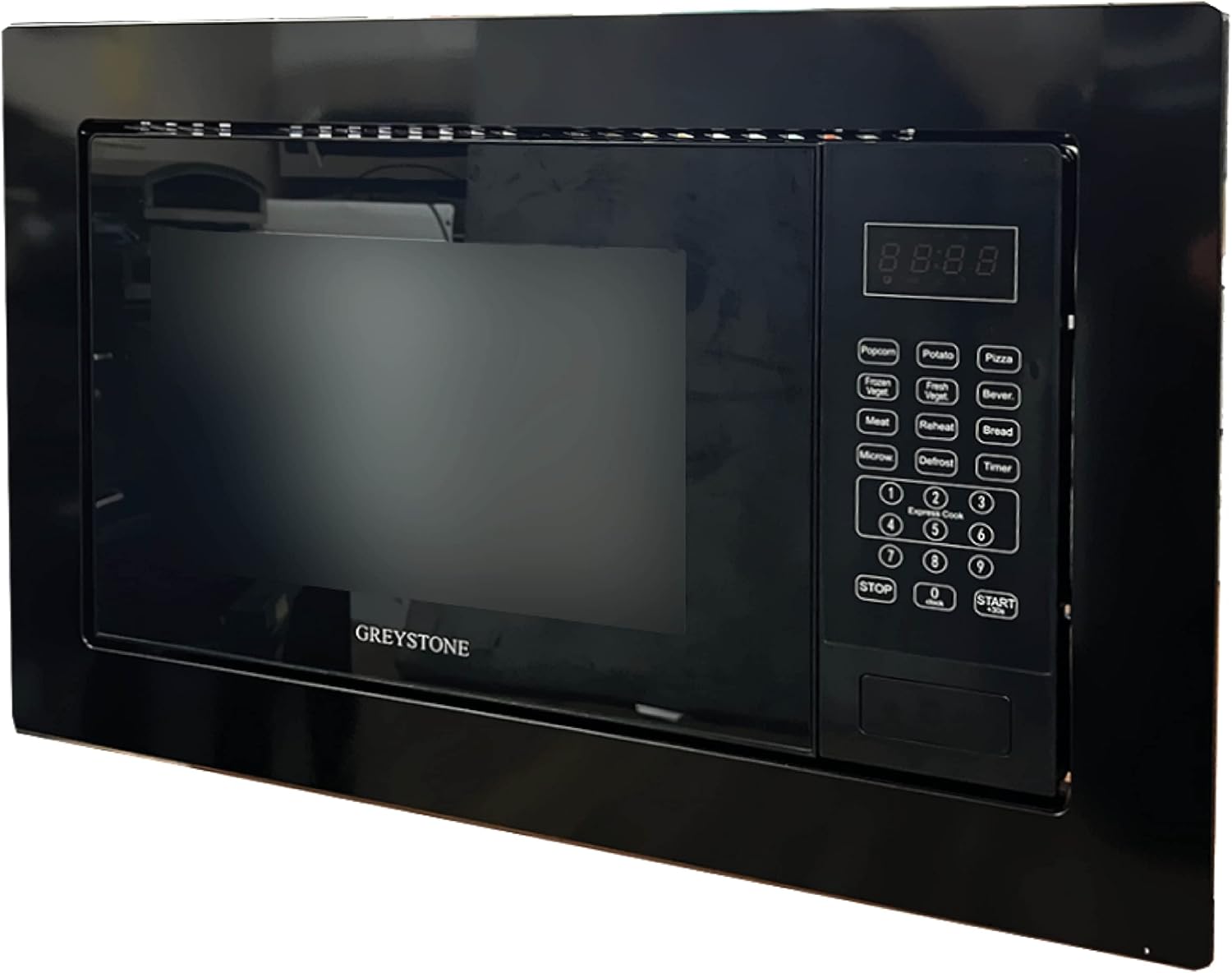 Greystone 0.9 Cubic Foot, Built-In Microwave, Digital Touchpad, LED Display, Includes Trim, Black