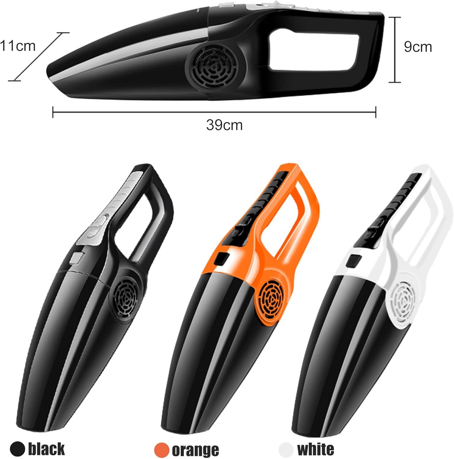 Hand Held Vacuum, Car Vacuum Cleaner for Machine Cordless Portable Handheld Desktop Vacuum Cleaner for Home Home Appliance Car (Color : Orange)