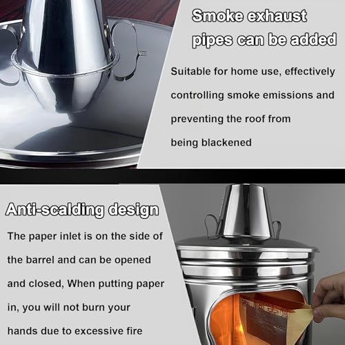 Outdoor Incinerator Cage with Chimney, 37 * 66cm Burn Barrel for Efficient Burning of Yard Waste, Leaves, Paper, and Debris – Ideal Garbage Disposal Solution