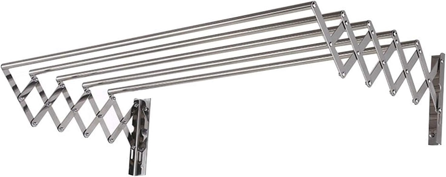 Clothes Drying Rack Laundry Drying Rack Airer -Wall Mounted - Retractable - Clothes Drying Rack Horse Collapsible Folding Clothes Hanger 5 Rail Towel Bar Dryer Fashionabl,40cm
