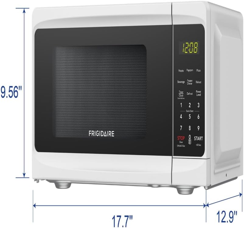 Frigidaire Countertop Microwave - Digital Control Panel - 6 Auto Cooking Settings - 10 Power Levels - Child Safety Lock - 0.7 Cu. Ft., White